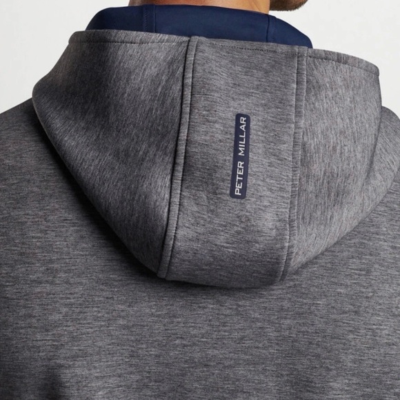 Peter Millar Iron Gray Winsome Half-Zip Hoodie MS24XZ16 Golf Pullover - Picture 6 of 6